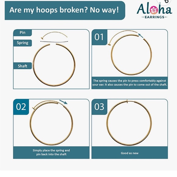 NWT Aloha Clip-On Silver Hoop Earrings - Picture 6 of 8